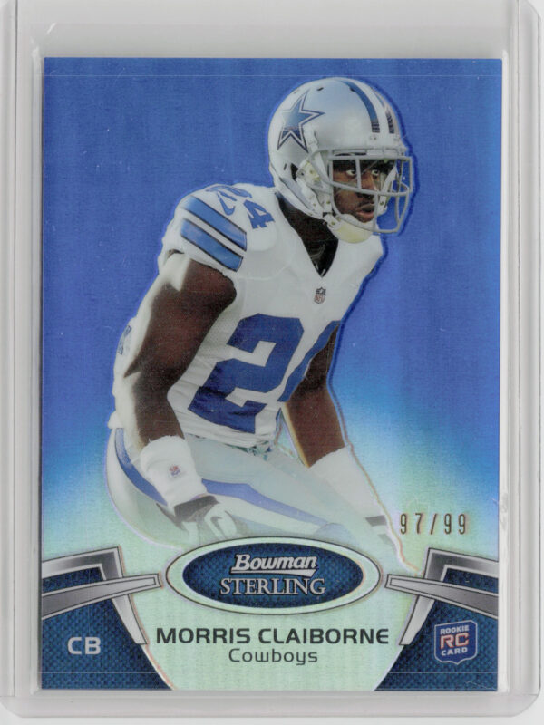 2012 Bowman Sterling Morris Claiborne Blue Refractors SN99 #40 Cowboys
