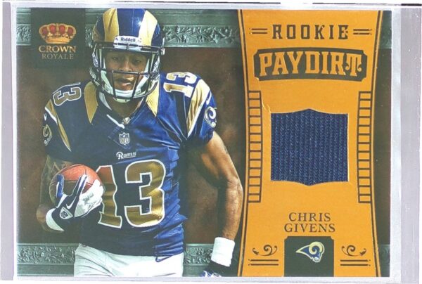 2012 Crown Royale Chris Givens JSY RC #8 Rams Rookie Paydirt Materials Retail