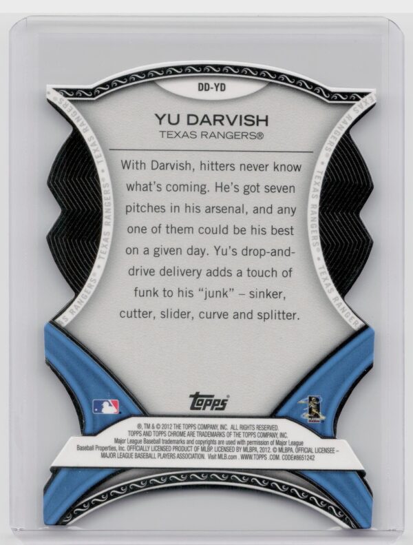 2012 Topps Chrome Yu Darvish #DD-YD Rangers Dynamic Die Cuts - Image 3