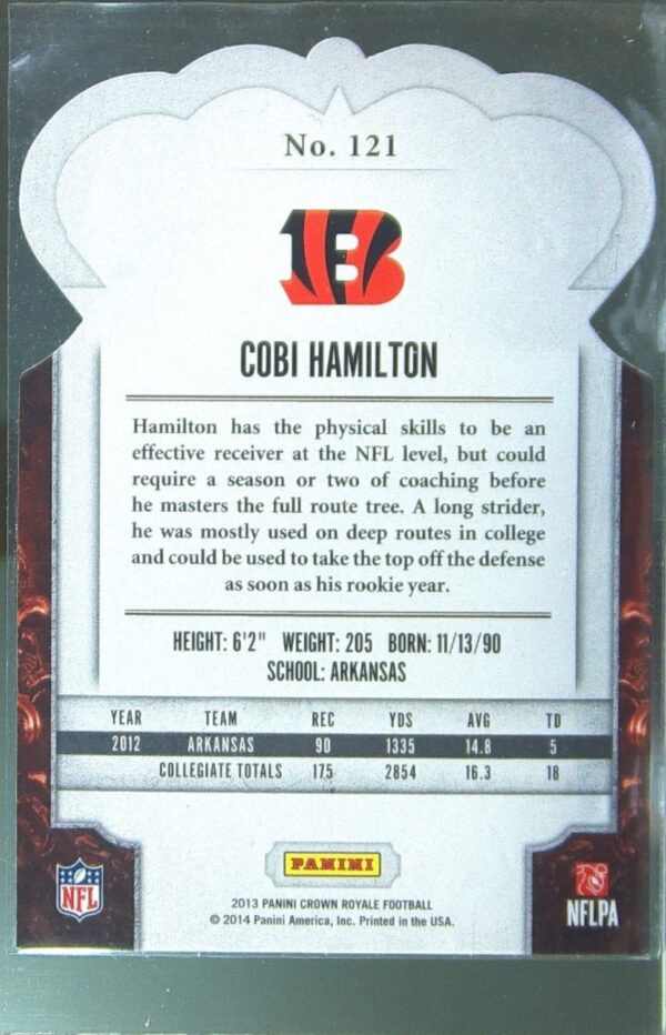 2013 Crown Royale Cobi Hamilton RC #121 Bengals - Image 3