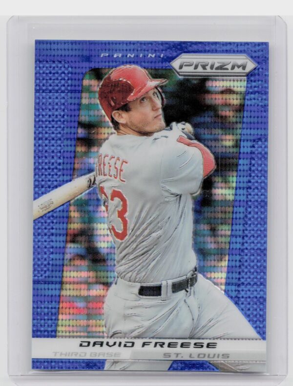 2013 Prizm David Freese Prizms Blue Pulsar #8 Cardinals
