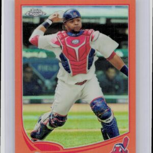 2013 Topps Chrome Carlos Santana Orange Refractors #21 Indians