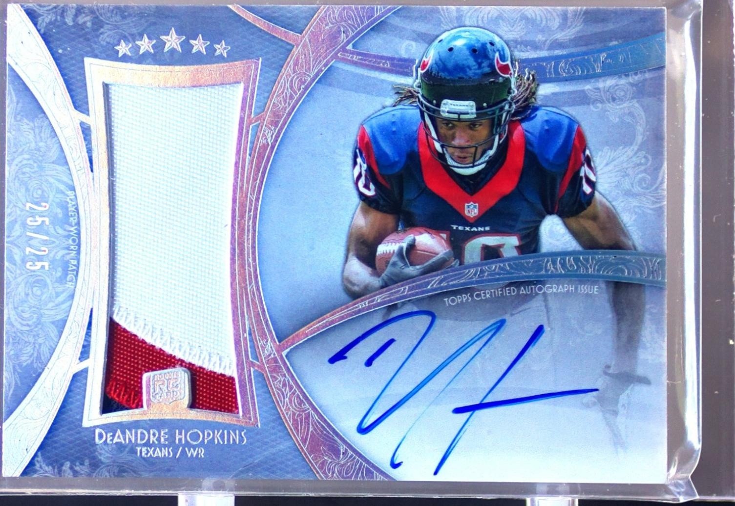 2013 Topps Five Star DeAndre Hopkins Auto /25 JSY #105 Texans RPA Rainbow