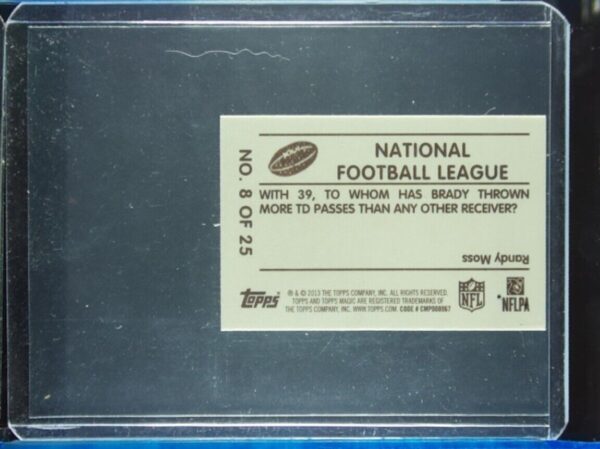 2013 Topps Magic Tom Brady #8 Patriots 1948 Magic - Image 3