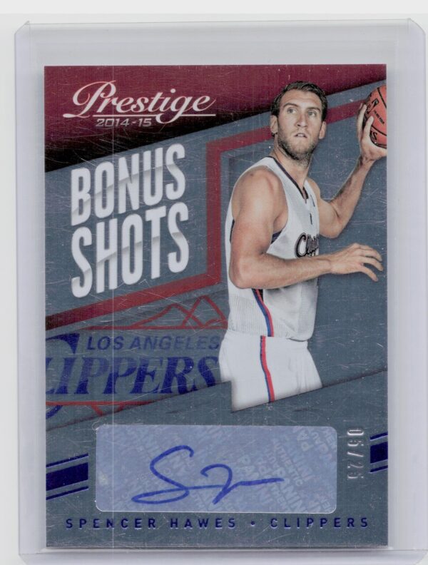 2014-15 Panini Prestige Spencer Hawes AU SN25 #69 Clippers Bonus Shots Autograph
