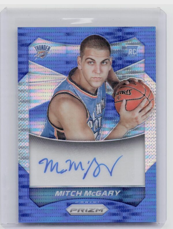 2014-15 Panini Prizm Mitch McGary AU SN249 #92 Thunder Autographs Prizms Blue Pu