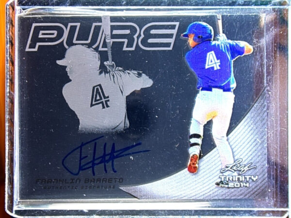 2014 Leaf Trinity Franklin Barreto AU #P-FB1 Jays Pure Autographs Blue