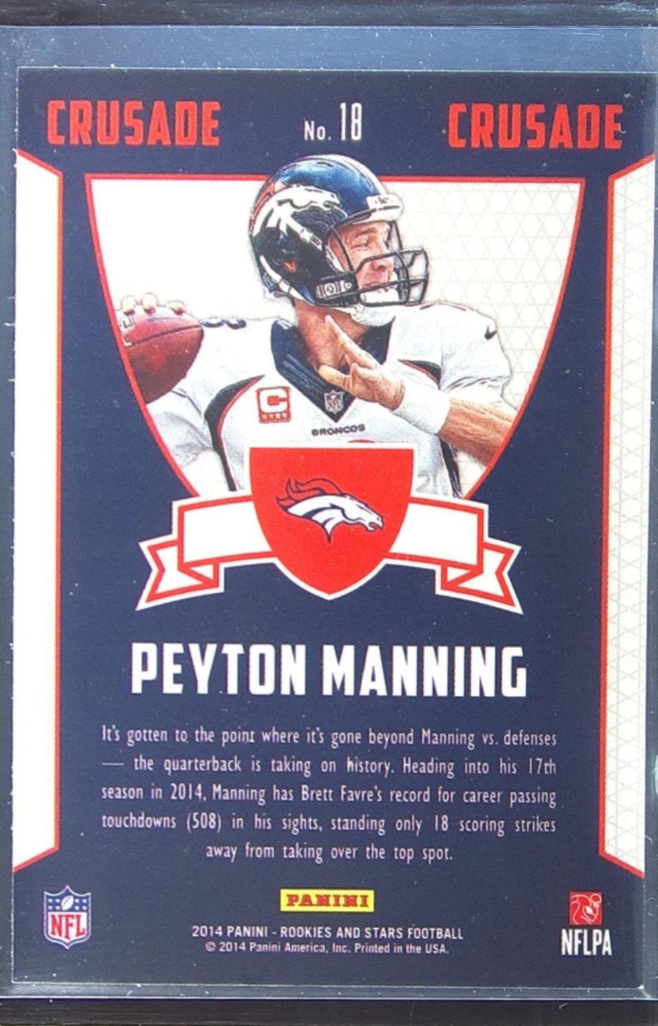 2014 Rookies & Stars Peyton Manning #18 Broncos Crusade Blue - Image 3