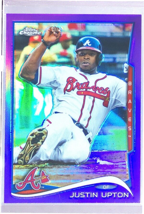 2014 Topps Chrome Justin Upton Purple Refractors #93 Braves
