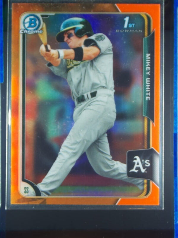 2015 Bowman Draft Mikey White Chrome Orange Refractors SN25 #119 Athletics