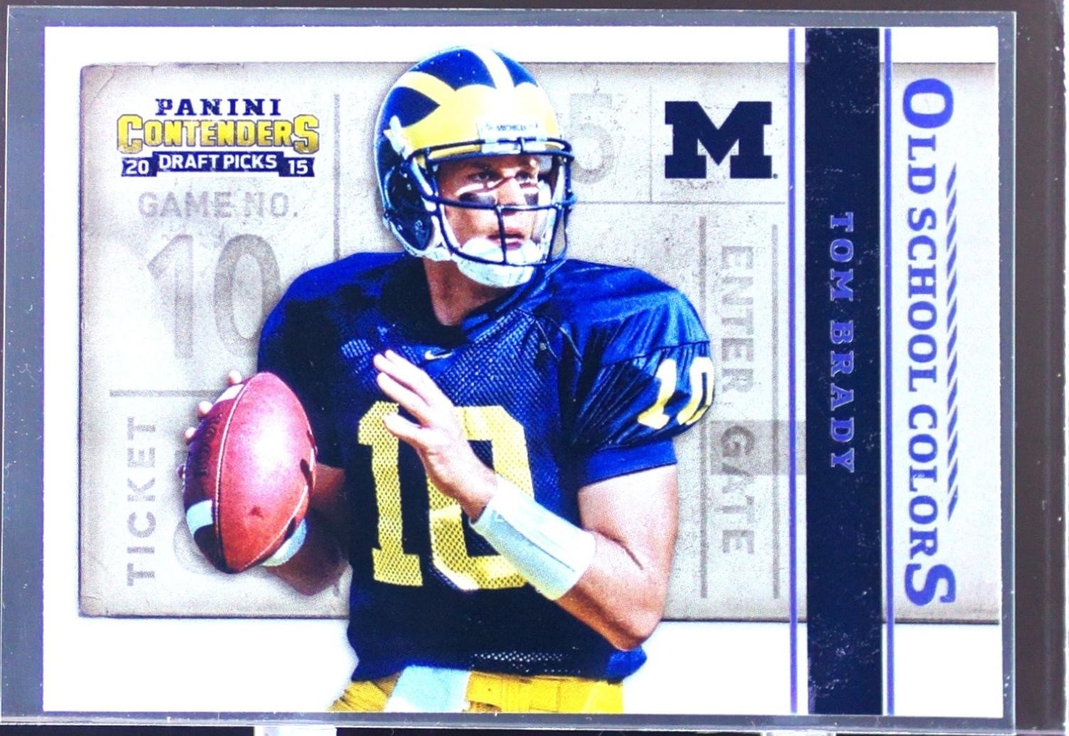 2015 Contenders Draft Picks Tom Brady #47 Wolverines Old School Colors