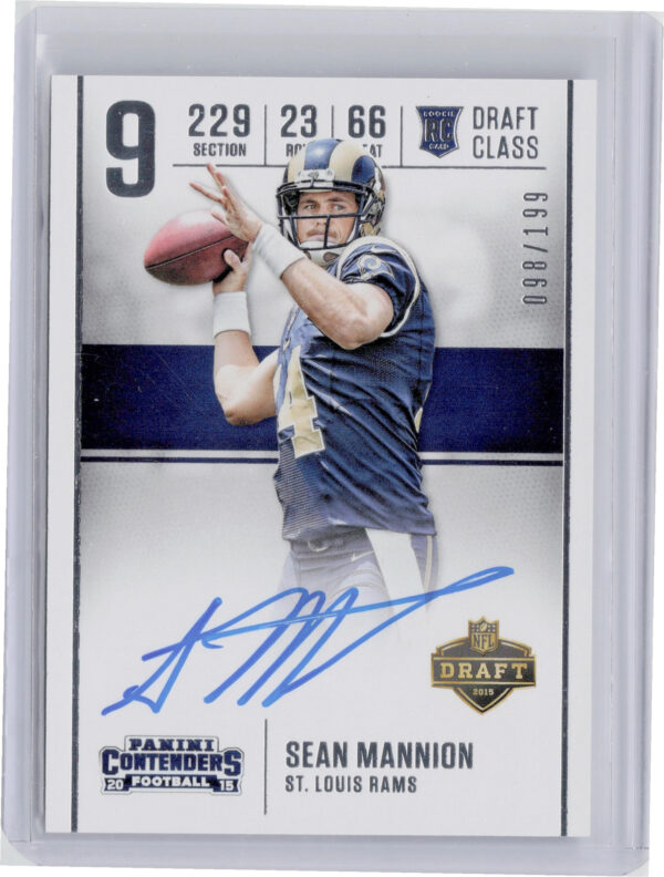 2015 Panini Contenders Sean Mannion AU SN199 #DC-SM Rams Draft Class Autographs