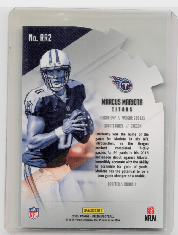 2015 Panini Prizm Marcus Mariota #RR2 Titans Rookie Revolution - Image 3