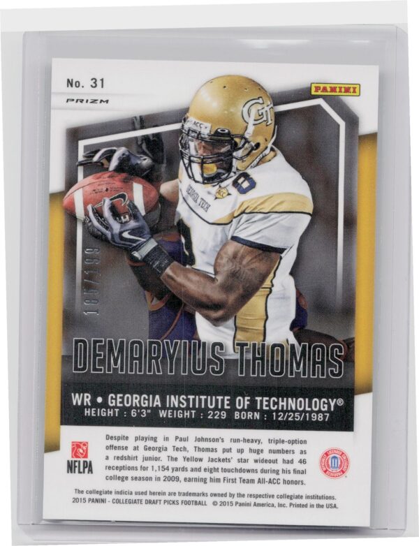 2015 Prizm Collegiate Draft Picks Demaryius Thomas Prizms Camo /199 #31 Jackets - Image 3