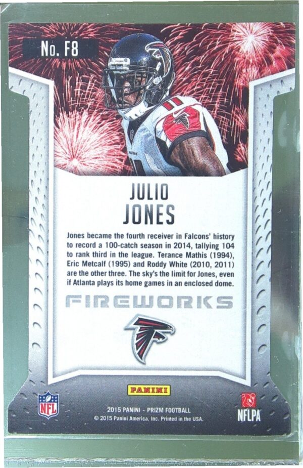 2015 Prizm Julio Jones #F8 Falcons Fireworks - Image 3