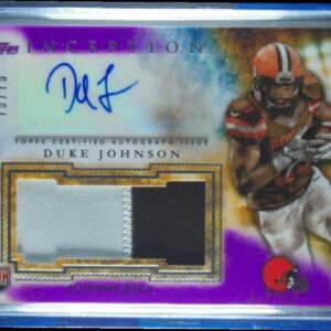 2015 Topps Inception Duke Johnson AU MEM SN75 #AJP-DJ Browns Autographed Jumbo P