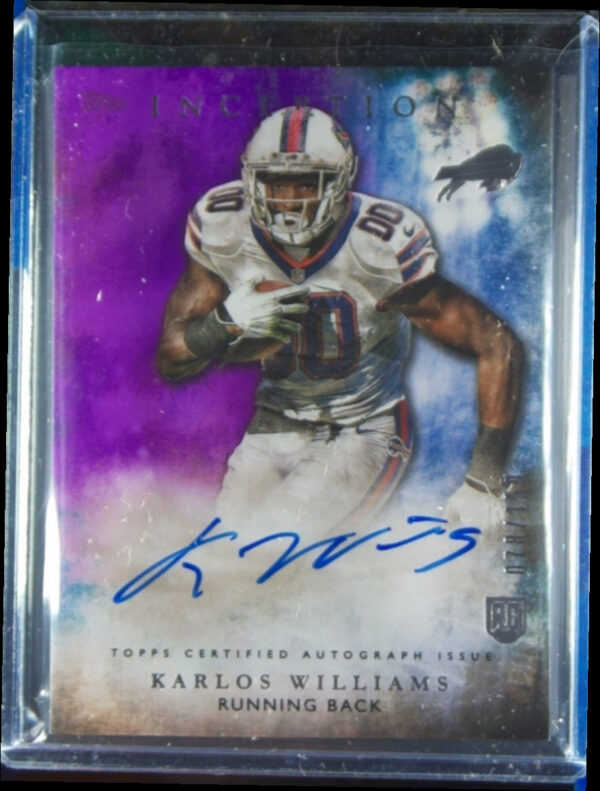 2015 Topps Inception Karlos Williams AU SN150 #RA-41 Bills Rookie Autographs Pur