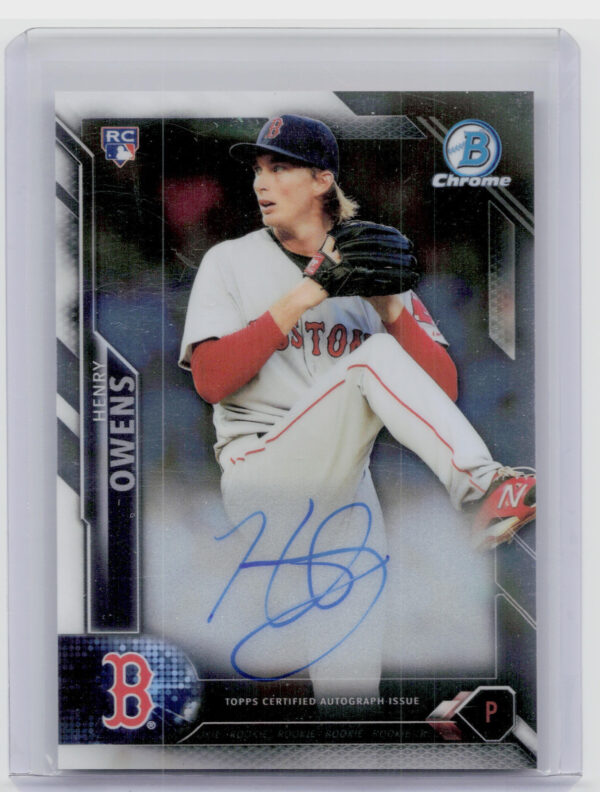 2016 Bowman Henry Owens AU #CRA-HOW Sox Chrome Rookie Autographs
