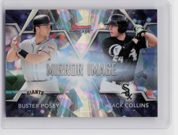 2016 Bowman's Best Buster Posey / Zack Collins #MI-8 Sox Mirror Image Atomic Ref