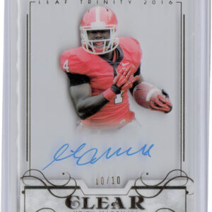 2016 Leaf Trinity Keith Marshall AU SN10 #CA-KM1 Bulldogs Clear Autographs Gold