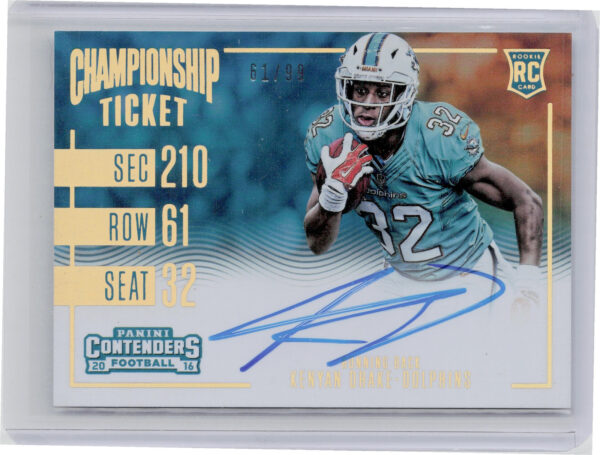 2016 Panini Contenders Kenyan Drake Championship Ticket AU SN99 #352 Dolphins