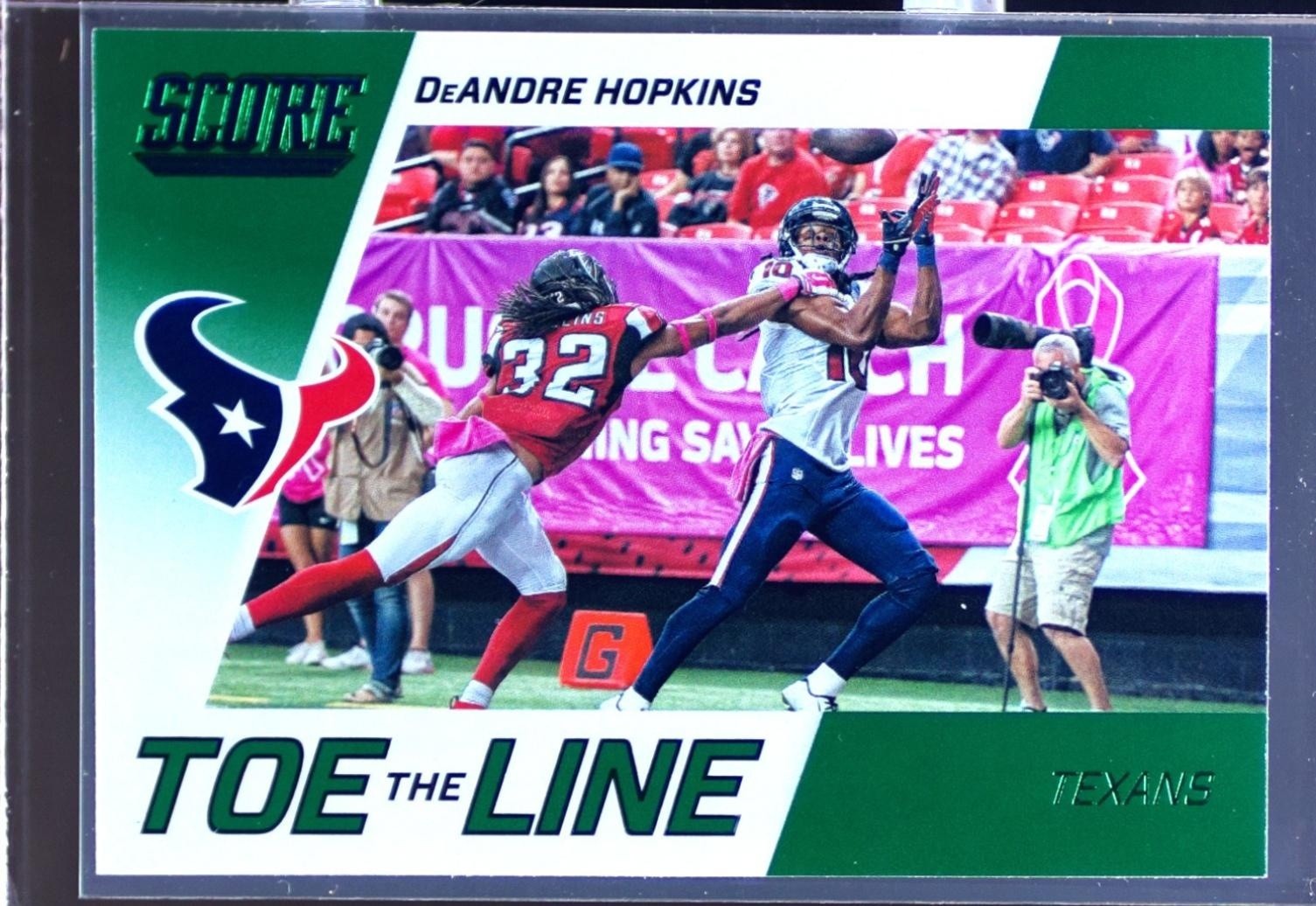 2016 Score DeAndre Hopkins #3 Texans Toe the Line Green