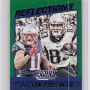 2016 Score Julian Edelman / Wes Welker #22 Patriots Reflections Green