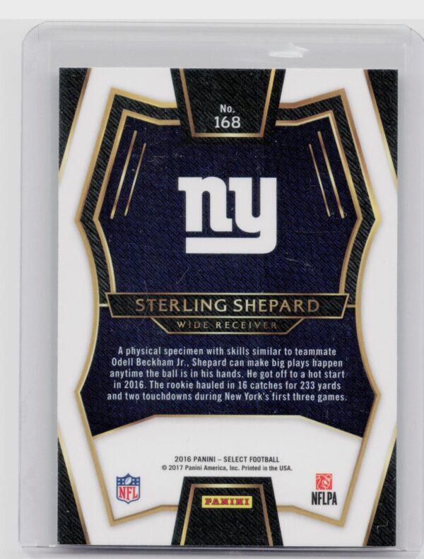 2016 Select Sterling Shepard RC #168 Giants - Image 3
