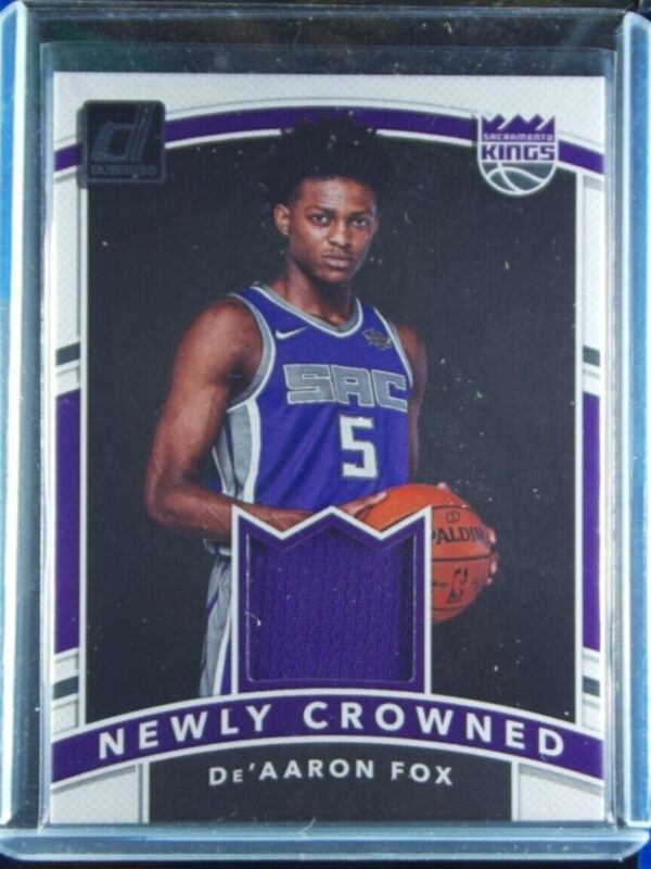 2017-18 Donruss De'Aaron Fox MEM #NC-DF Kings Newly Crowned Rookie Jerseys