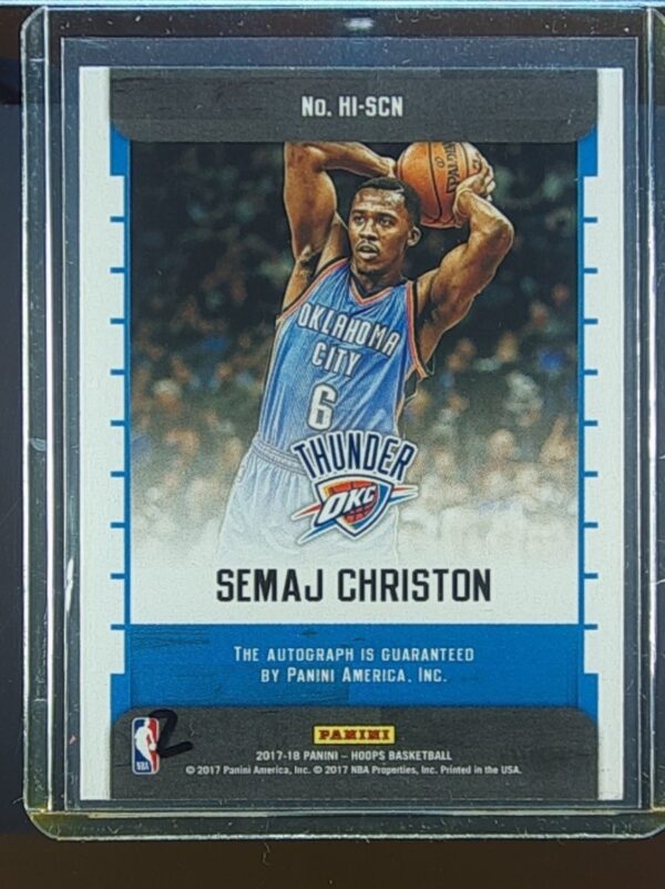 2017-18 Hoops Semaj Christon AUTO #HI-SCN Thunder Hoops Ink - Image 3