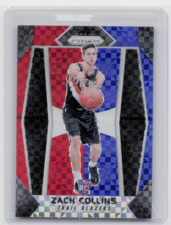 2017-18 Panini Prizm Zach Collins Prizms Red White and Blue #144 Blazers