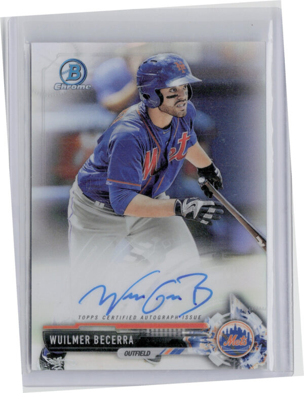 2017 Bowman Wuilmer Becerra AU SN499 #CPA-WB Mets Chrome Prospect Autographs Ref