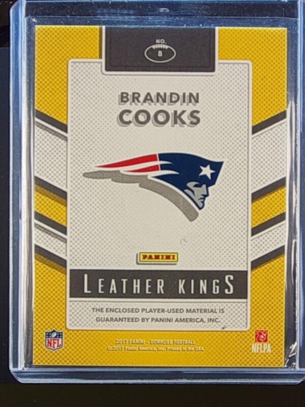 2017 Donruss Brandin Cooks /99 JSY #8 Patriots Leather Kings - Image 3