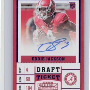 2017 Panini Contenders Draft Picks Eddie Jackson Blue Foil AU #201 Tide