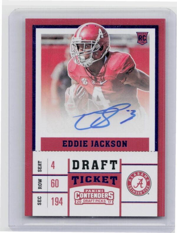 2017 Panini Contenders Draft Picks Eddie Jackson Blue Foil AU #201 Tide