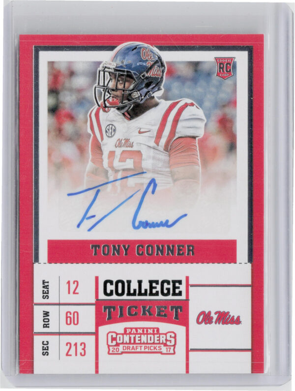 2017 Panini Contenders Draft Picks Tony Conner AU #286 Rebels