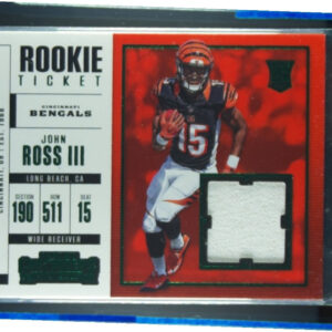 2017 Panini Contenders John Ross III MEM VAR #SW-26 Bengals Rookie Ticket Swatch