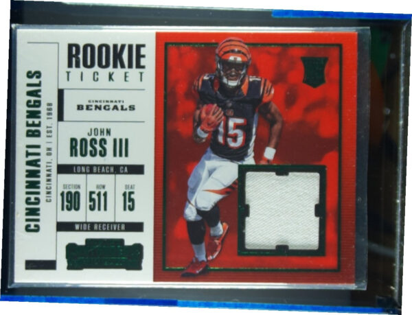 2017 Panini Contenders John Ross III MEM VAR #SW-26 Bengals Rookie Ticket Swatch