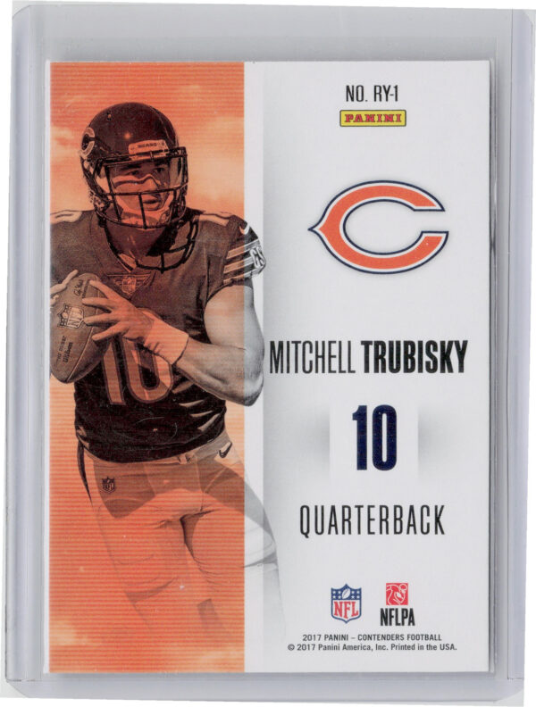 2017 Panini Contenders Mitchell Trubisky #RY-1 Bears Rookie of the Year Contende - Image 3