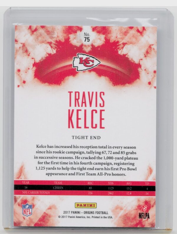 2017 Panini Origins Travis Kelce #75 Chiefs - Image 3