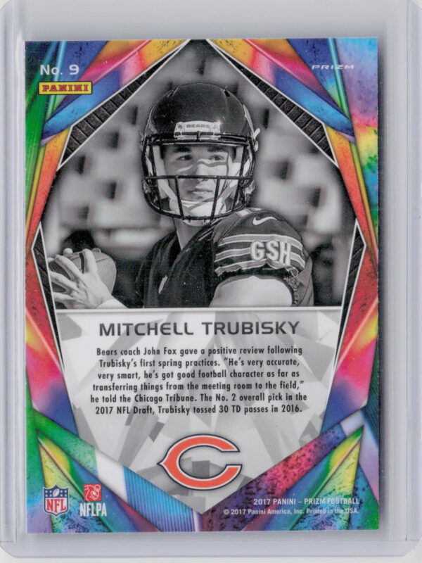 2017 Panini Prizm Mitchell Trubisky #9 Bears Illumination Prizm - Image 3