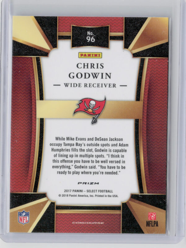 2017 Panini Select Chris Godwin RC #96 Buccaneers - Image 3