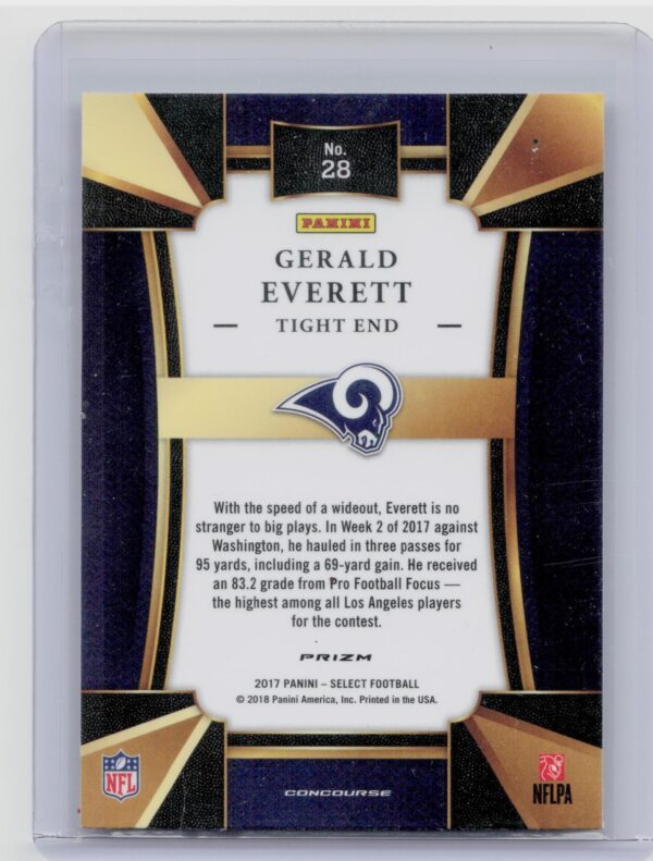 2017 Select Gerald Everett Silver #28 Rams - Image 3