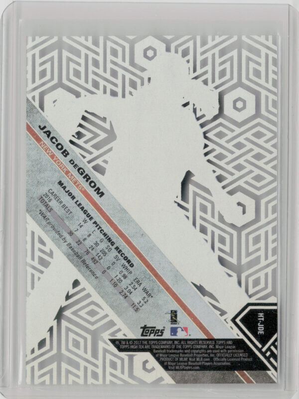 2017 Topps High Tek Jacob deGrom Chainlink Hexagons #HT-JDE Mets - Image 3