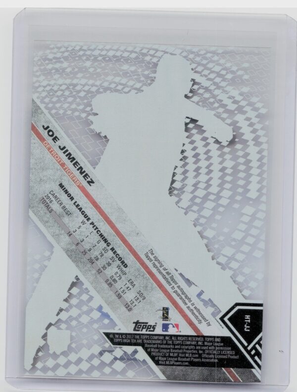 2017 Topps High Tek Joe Jimenez AU #HT-JJ Tigers High Tek Autographs - Image 3