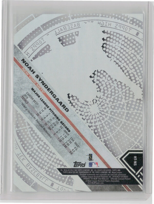 2017 Topps High Tek Noah Syndergaard #HT-NS Mets - Image 3