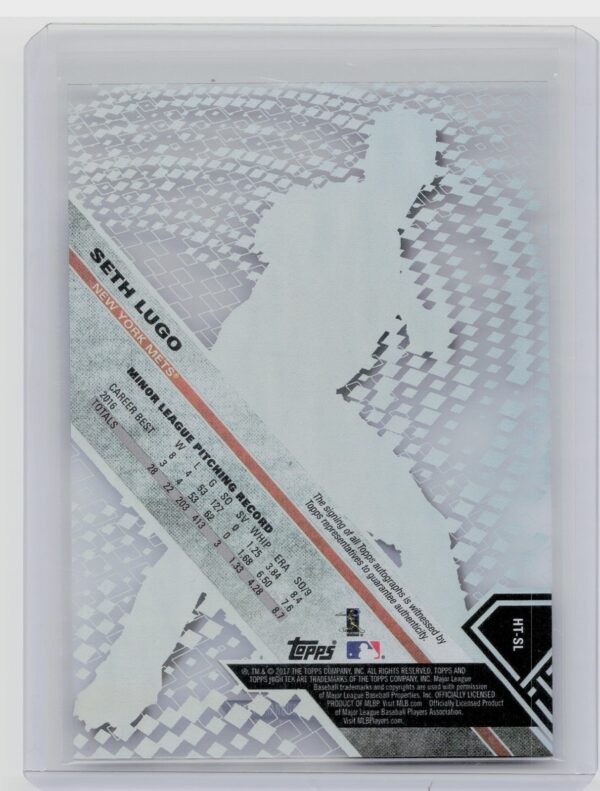2017 Topps High Tek Seth Lugo AU #HT-SL Mets High Tek Autographs - Image 3
