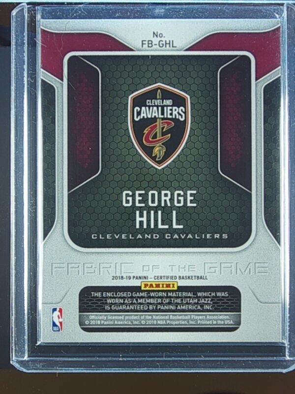 2018-19 Certified george hill JSY /149 #FB-GHL Cavaliers Fabric of the Game - Image 3