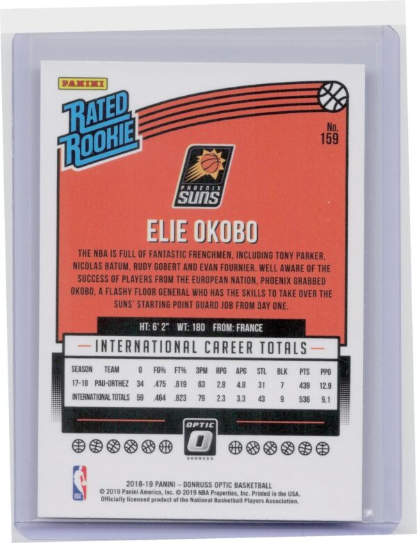 2018-19 Donruss Optic Elie Okobo RC #159 Suns - Image 3