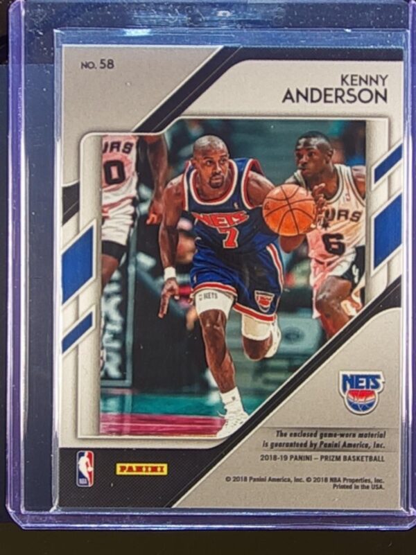 2018-19 Prizm Kenny Anderson JSY #58 Nets Sensational Swatches - Image 3